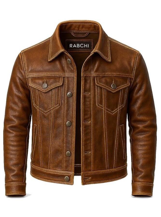 Men's Leather Brown Jacket
